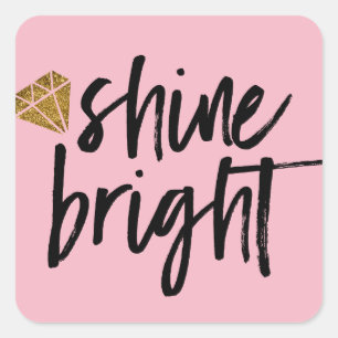 グラフィックシャインブライト文字と金ゴールドダイヤモンド スクエアシール