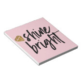 グラフィックシャインブライト文字と金ゴールドダイヤモンド ノートパッド (アングル)