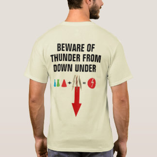 グラフィックシャツの下から雷おもしろいに注意 Tシャツ