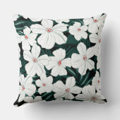 グラフィックシンプルスケッチ春ホワイトフラワーガーデン クッション (裏面)