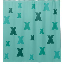 グラフィックシンボルイニシャルパターン シャワーカーテン