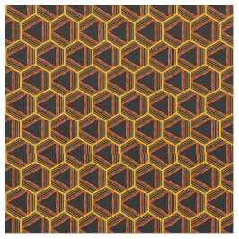 グラフィックジオメトリックパターン抽象芸術黒(黄色) ファブリック