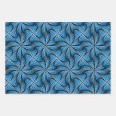 グラフィックジオメトリック3Dスパイラルツイストグリーンイエローブルー ラッピングペーパーシート (正面3)