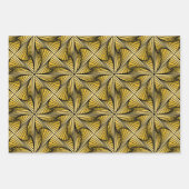 グラフィックジオメトリック3Dスパイラルツイストグリーンイエローブルー ラッピングペーパーシート (正面2)