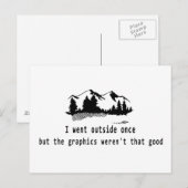 グラフィックスおもしろい・コンピューターのゲームが終わると外に出た ポストカード (正面/裏面)