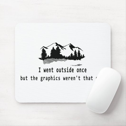 グラフィックスおもしろい・コンピューターのゲームが終わると外に出た マウスパッド (マウス)