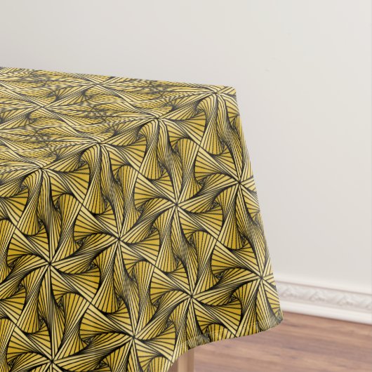グラフィックスジオメトリ3Dらせん状ねじれ黄色 テーブルクロス (インサイチュ)