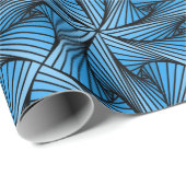 グラフィックスジオメトリ3Dらせん状ツイストブルー ラッピングペーパー (ロールコーナー)