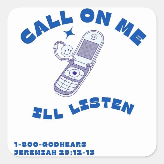 グラフィックステッカー/神祈/信仰/贈り物/勇気付けられる スクエアシール (正面)