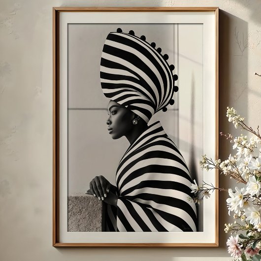 グラフィックストライプのグラマー:アヴァンギャルドポートレート ポスター