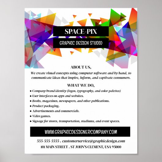 グラフィックス三角形デザイン、グラフィックスデザイン広告 ポスター (正面)