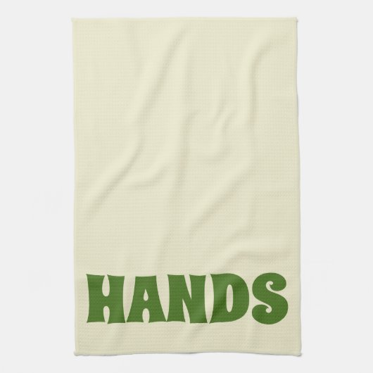 グラフィックタイポグラフィハンズキッチンディッシュタオル キッチンタオル (縦)