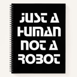 グラフィックタイポグラフィロボットではなく人間のみ ノートブック