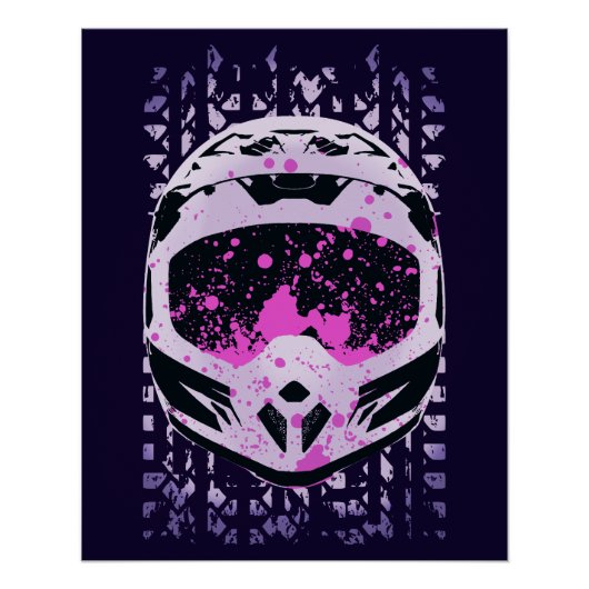 グラフィックダートバイクヘルメット ポスター (正面)