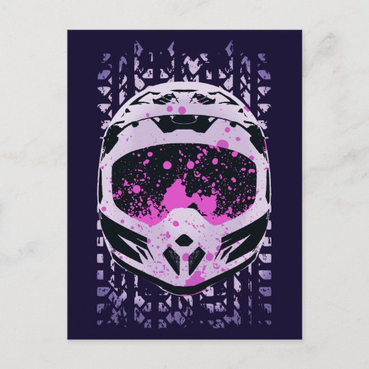 グラフィックダートバイクヘルメット ポストカード (正面)