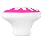 グラフィックデイジーフラワーピンクのモノグラムノブ セラミックノブ (側面)