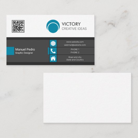 グラフィックデザイナーのクリエイティブアイディア 名刺 (正面/裏面)