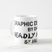 グラフィックデザイナーの致命的な忍者 コーヒーマグカップ (正面左)