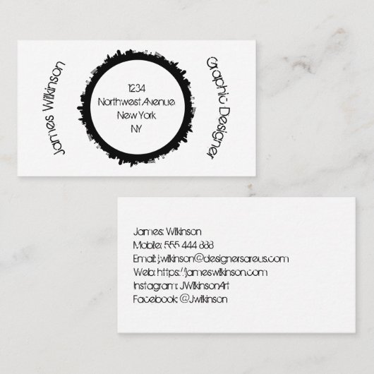 グラフィックデザイナーまたはアーティスト名刺 名刺 (正面/裏面)