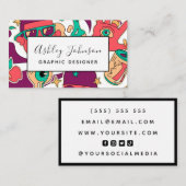 グラフィックデザイナーイラストレーポップ・アートのタアートソーシャルメディア 名刺 (正面/裏面)