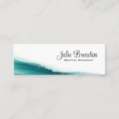 グラフィックデザイナーティール（緑がかった色）スエレガントクリプトQRコード スキニー名刺 (正面)
