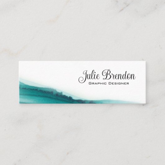 グラフィックデザイナーティール（緑がかった色）スエレガントクリプトQRコード スキニー名刺