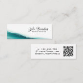 グラフィックデザイナーティール（緑がかった色）スエレガントクリプトQRコード スキニー名刺