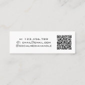 グラフィックデザイナーティール（緑がかった色）スエレガントクリプトQRコード スキニー名刺 (裏面)