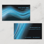 グラフィックデザイナー名刺ブルーウェーブ 名刺 (正面/裏面)