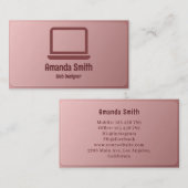 グラフィックデザイナー | くもの巣デザイナーピンクガラス 名刺 (正面/裏面)