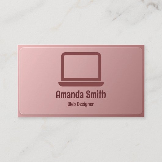 グラフィックデザイナー | くもの巣デザイナーピンクガラス 名刺 (正面)