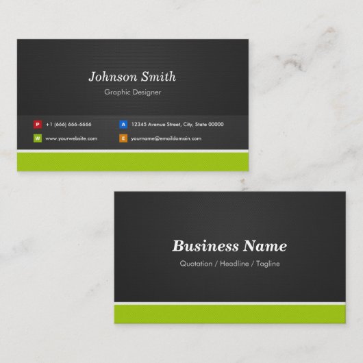 グラフィックデザイナー – プロフェッショナルとプレミアム 名刺 (正面/裏面)