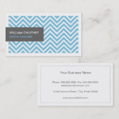 グラフィックデザイナー – ライトブルー山形ジグザグ 名刺 (正面/裏面)