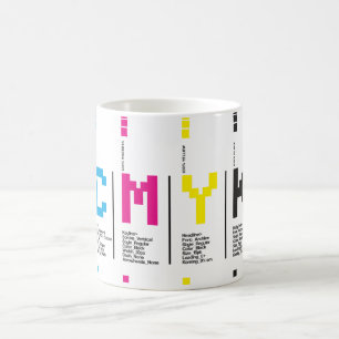 グラフィックデザイナーCMYKインクプリント コーヒーマグカップ