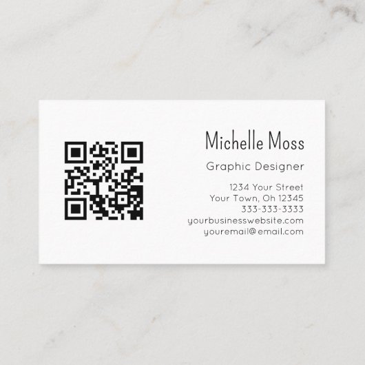 グラフィックデザイナーQRコードトレンディーデイジーティール(緑がかった色) 名刺 (裏面)