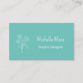 グラフィックデザイナーQRコードトレンディーデイジーティール(緑がかった色) 名刺 (正面)