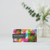 グラフィックデザイモダンナのカラフル抽象芸術パターン 名刺 (スタンド正面)