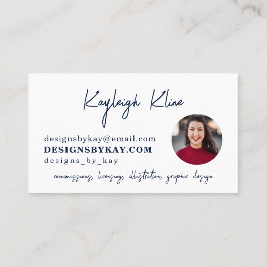 グラフィックデザインイラストレーションアーティストプロファイル 名刺 (裏面)