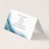 グラフィックデザインティール（緑がかった色）金ゴールドインクカスタム折り畳み可能 名刺 (裏面)