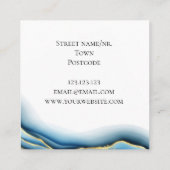 グラフィックデザインティール（緑がかった色）geodeインクカスタムシンプル スクエア名刺 (裏面)