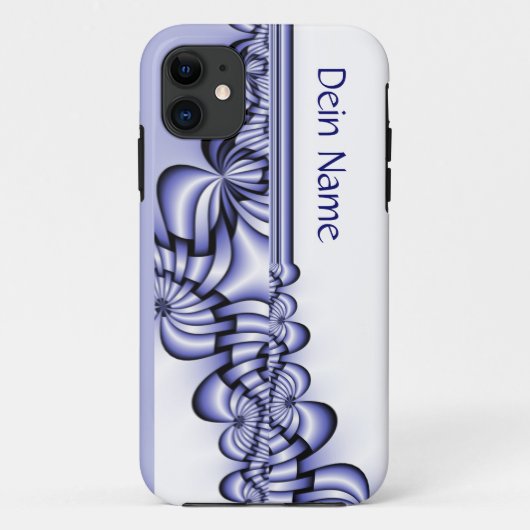 グラフィックデザインパターン – 白い青+テキスト Case-Mate iPhoneケース (裏面)