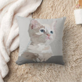 グラフィックデザインホワイトキットン クッション (ブランケット)