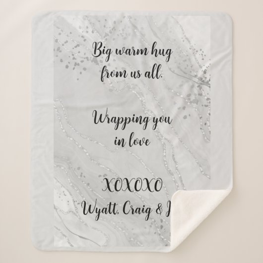 グラフィックデザイン文字カスタムメッセージ シェルパブランケット (正面)