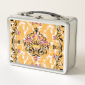 グラフィックデザイン、ゴシック色の花、中空生活 メタルランチボックス (正面)