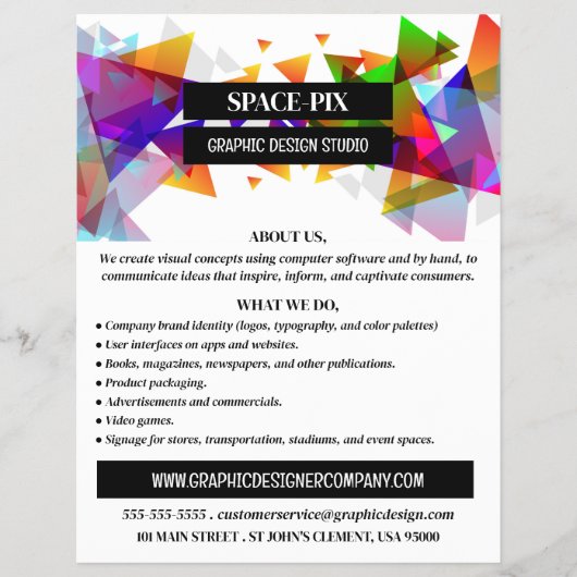 グラフィックトライアングルデザイン, グラフィックデザイン広告 チラシ (正面)