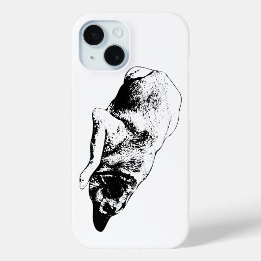 グラフィックドッグのアウトラインが冬のテクノロジーを守る Case-Mate iPhoneケース (裏面)