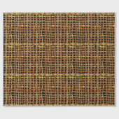 グラフィックナチュラルな見た目の織り糸レッド ラッピングペーパー (フラット)