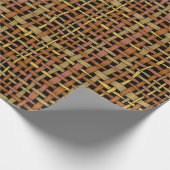 グラフィックナチュラルな見た目の織り糸レッド ラッピングペーパー (角)