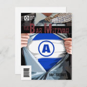 グラフィックノベルバー（ユダヤ教の）バル・ミツバー日付はがきを保存 案内ポストカード (正面/裏面)