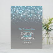 グラフィックバブルグレイ結婚ブルーのディナーメニュー メニュー (スタンド正面)